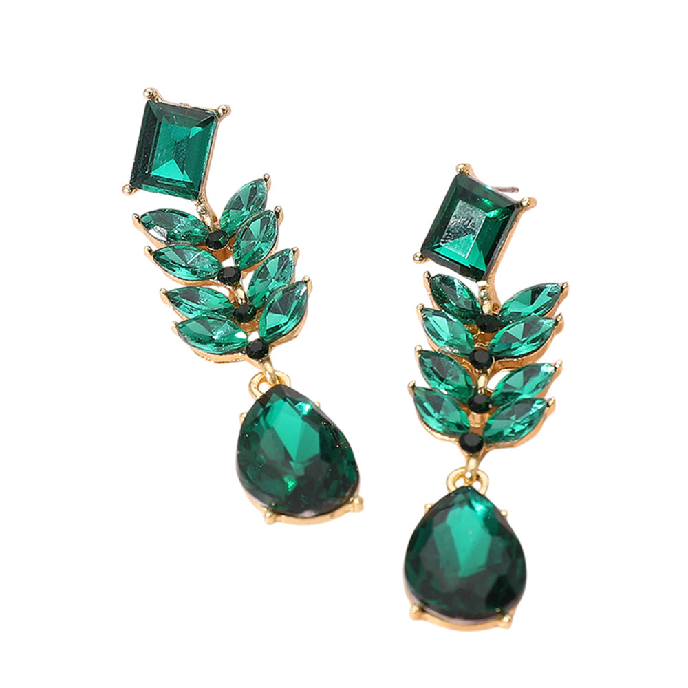 iLLASPARKZ Marquise Stone Cluster Drop Teardrop Dangle Evening Earrings