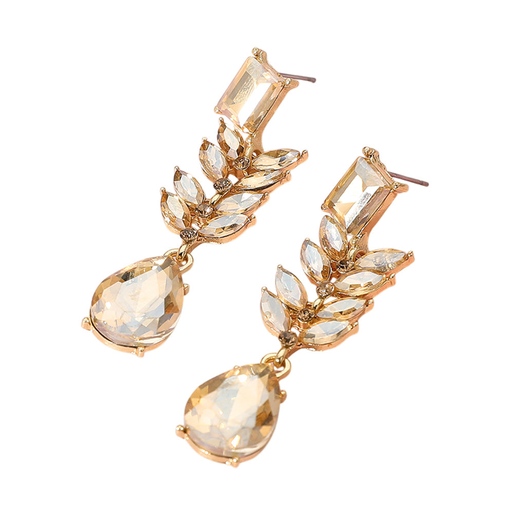 iLLASPARKZ Marquise Stone Cluster Drop Teardrop Dangle Evening Earrings
