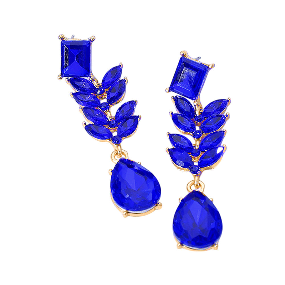 iLLASPARKZ Marquise Stone Cluster Drop Teardrop Dangle Evening Earrings