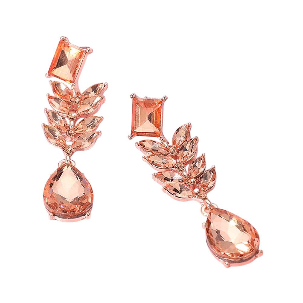 iLLASPARKZ Marquise Stone Cluster Drop Teardrop Dangle Evening Earrings