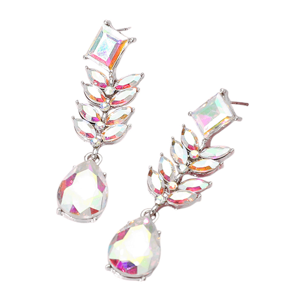iLLASPARKZ Marquise Stone Cluster Drop Teardrop Dangle Evening Earrings