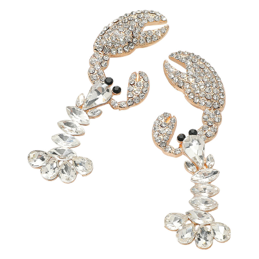iLLASPARKZ Multi Stone Lobster Dangle Statement Earrings