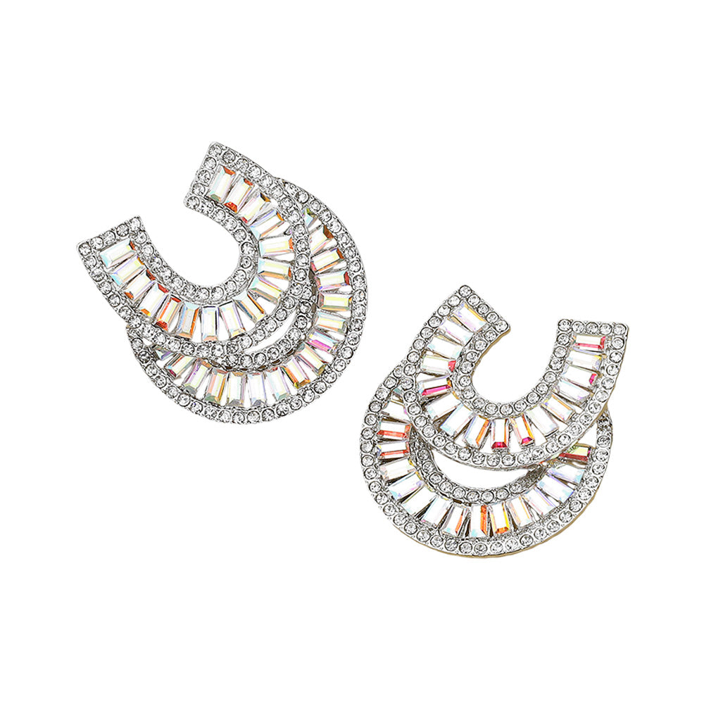 iLLASPARKZ Stone Embellished Double Horseshoe Earrings