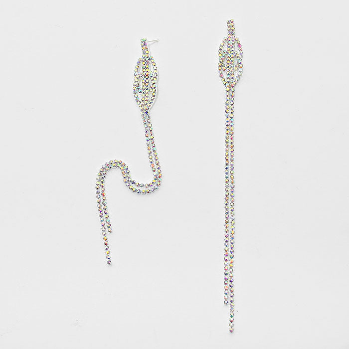 iLLASPARKZ Long Crystal Rhinestone Evening Earrings