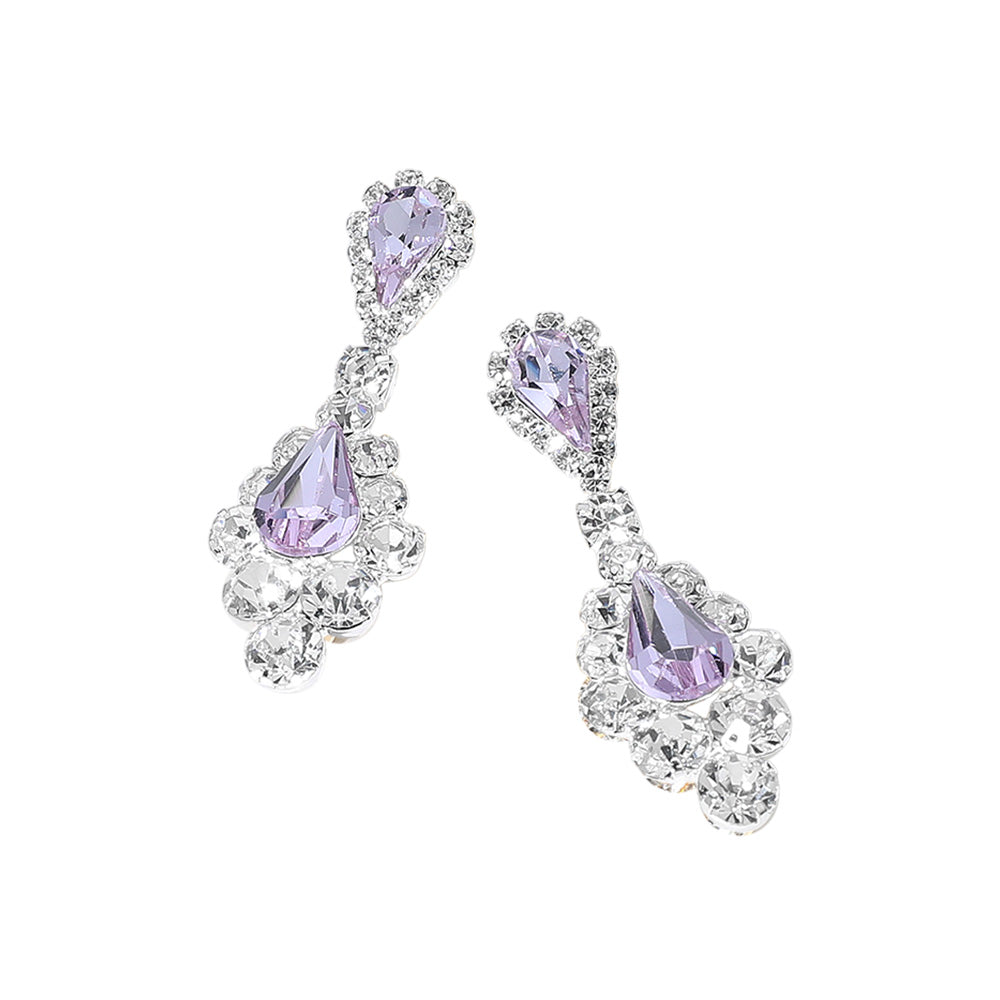 iLLASPARKZ Teardrop Stone Cluster Dangle Evening Earrings