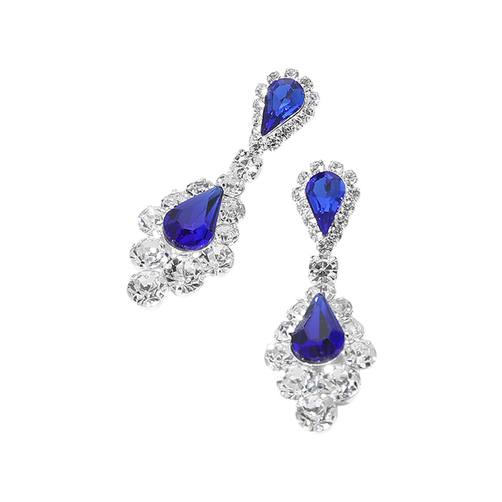 iLLASPARKZ Teardrop Stone Cluster Dangle Evening Earrings
