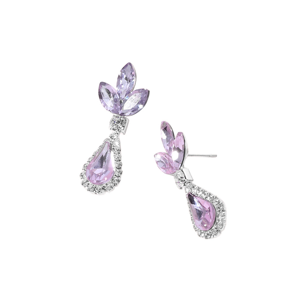 iLLASPARKZ Marquise Stone Cluster Teardrop Dangle Evening Earrings