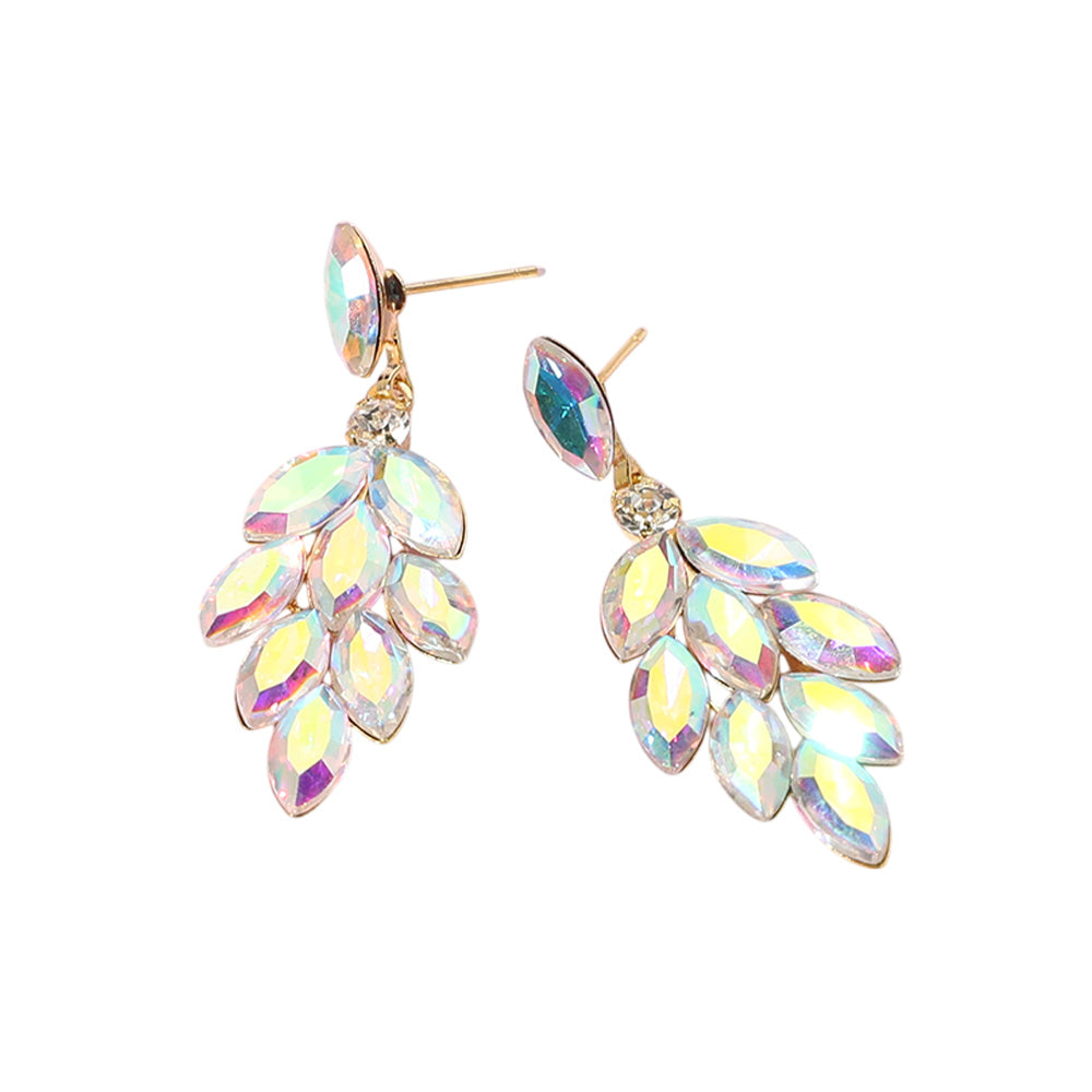 iLLASPARKZ Marquise Stone Cluster Chandelier Dangle Evening Earrings