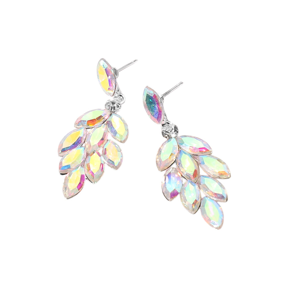 iLLASPARKZ Marquise Stone Cluster Chandelier Dangle Evening Earrings