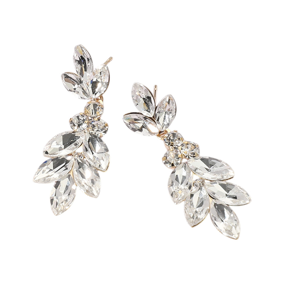 iLLASPARKZ Marquise Stone Cluster Chandelier Dangle Evening Earrings