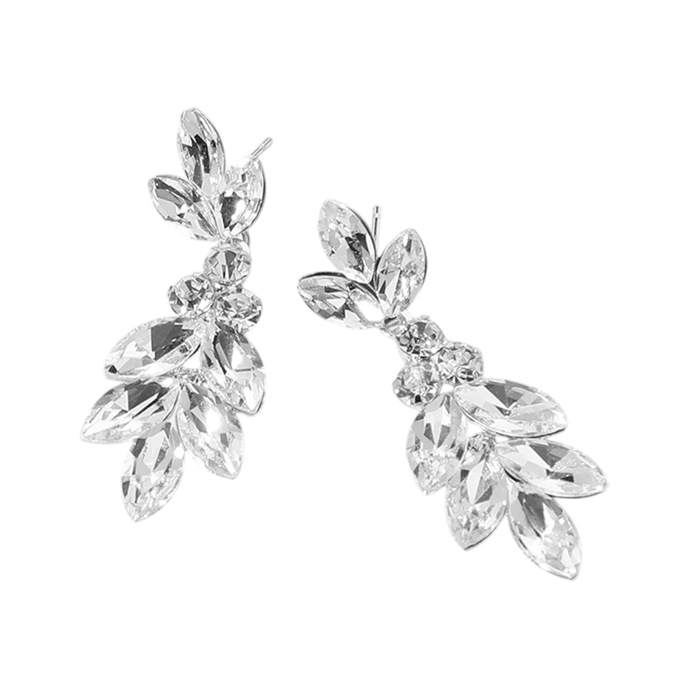 iLLASPARKZ Marquise Stone Cluster Chandelier Dangle Evening Earrings