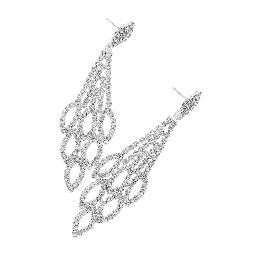 iLLASPARKZ Rhinestone Paved Chandelier Dangle Evening Earrings