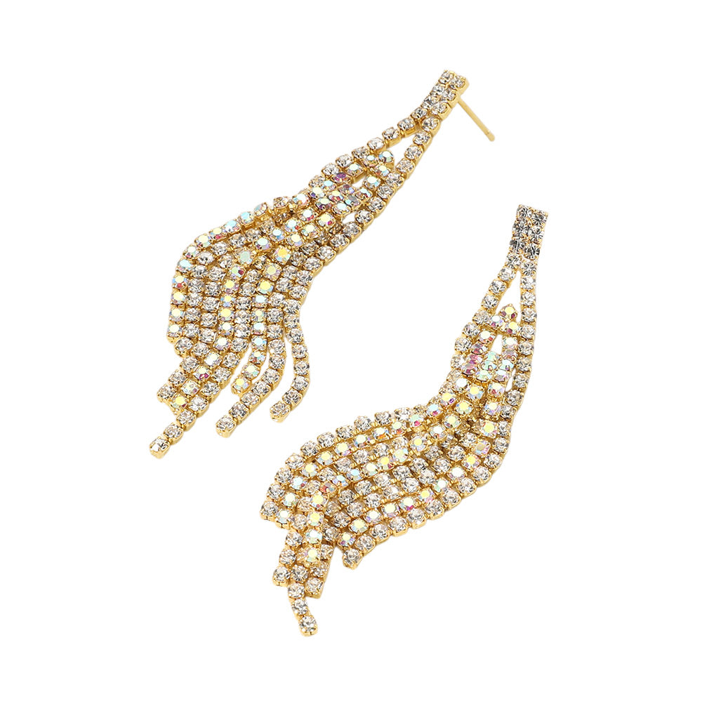 iLLASPARKZ Rhinestone Tassel Evening Earrings