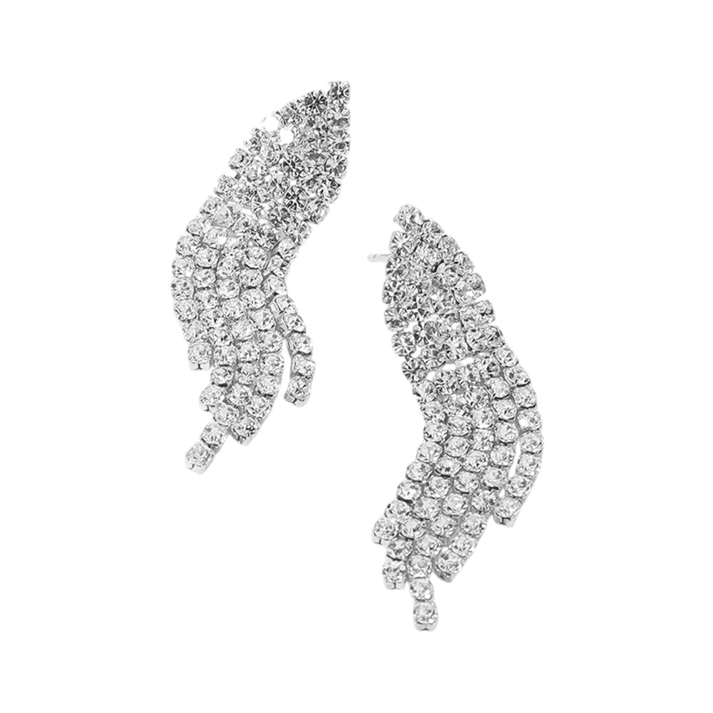 iLLASPARKZ Rhinestone Paved Fringe Evening Earrings