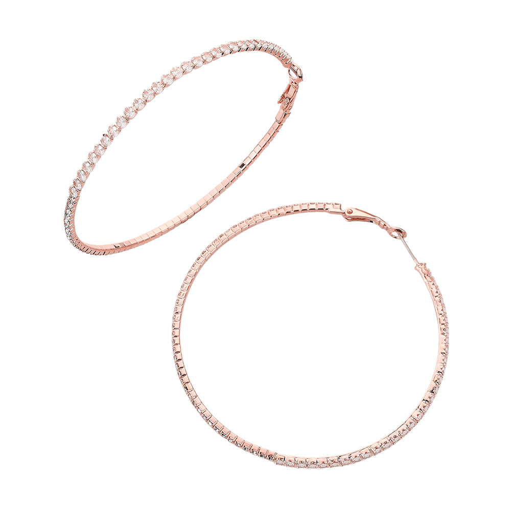 iLLASPARKZ CZ Stone Paved Hoop Earrings