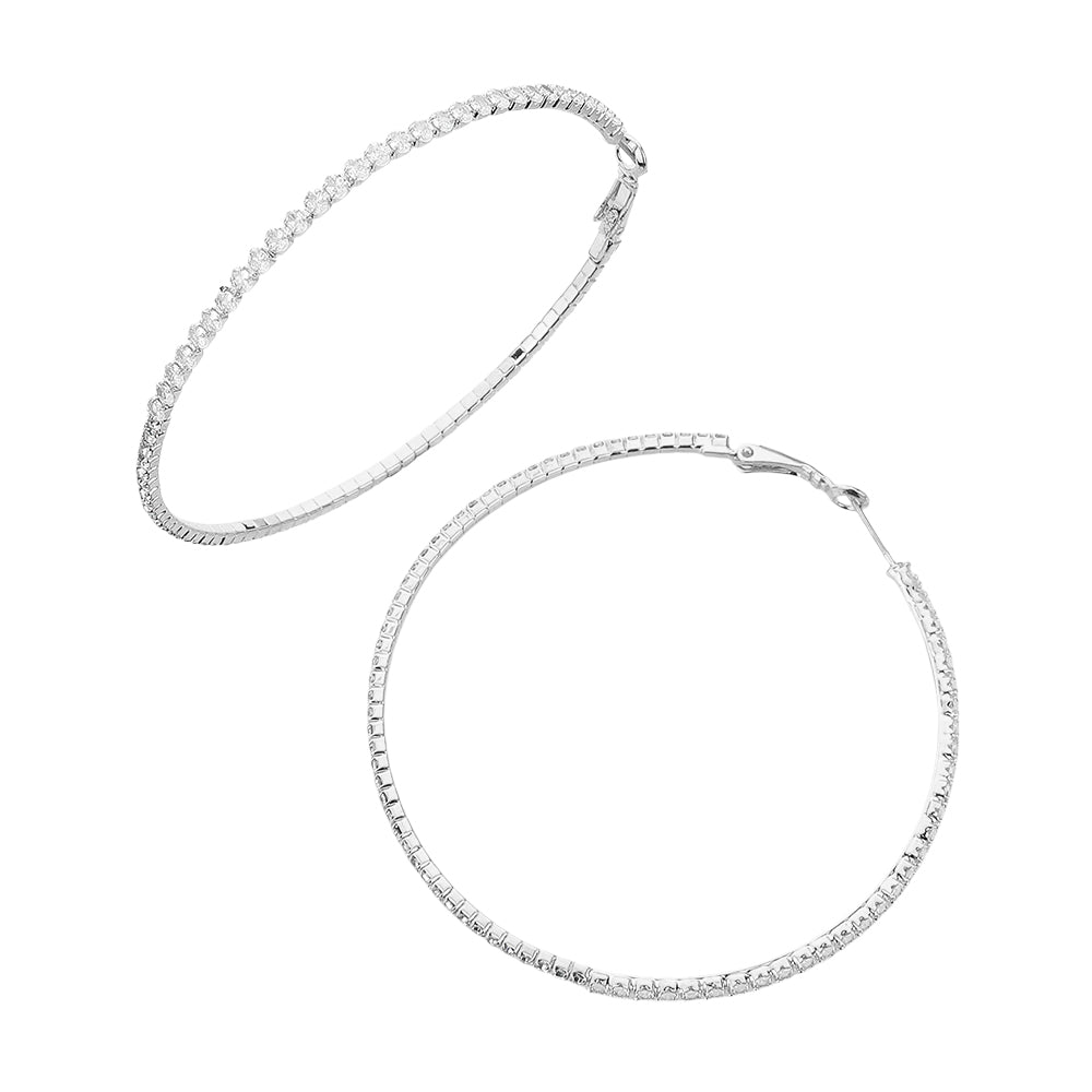 iLLASPARKZ CZ Stone Paved Hoop Earrings