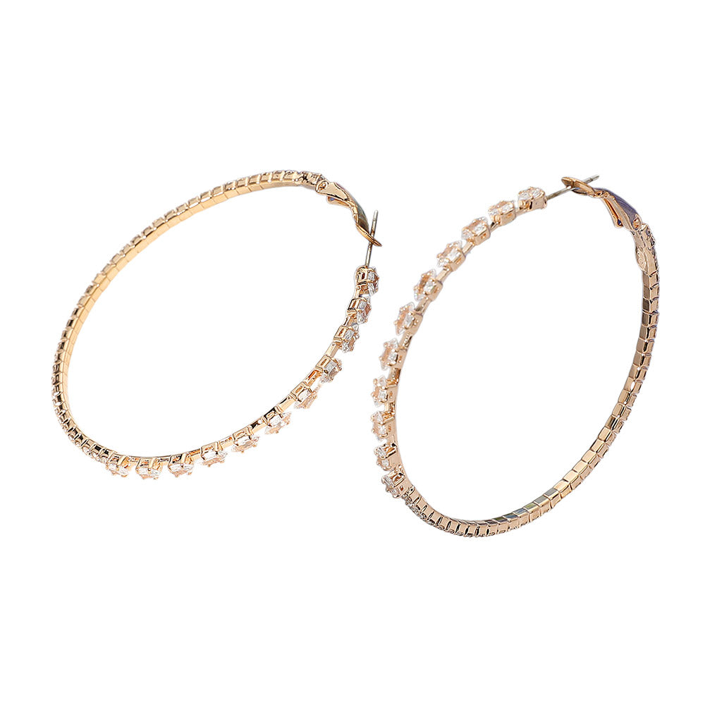 iLLASPARKZ CZ Stone Cluster Around Hoop Evening Earrings