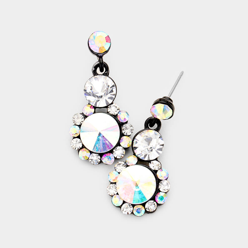 iLLASPARKZ Crystal Round Rhinestone Pave Drop Evening Earrings