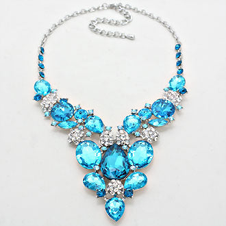 iLLASPARKZ Crystal Teardrop V-Shaped Evening Necklace