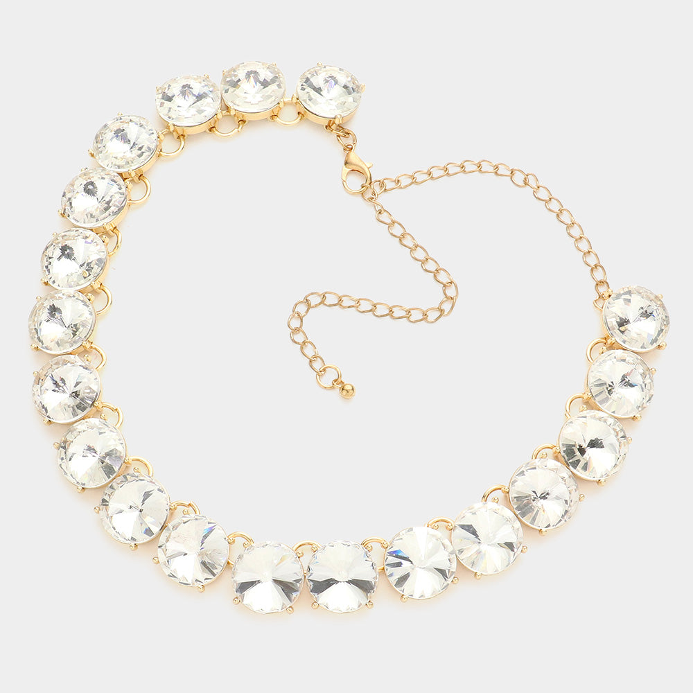 iLLASPARKZ Round Stone Link Evening Necklace