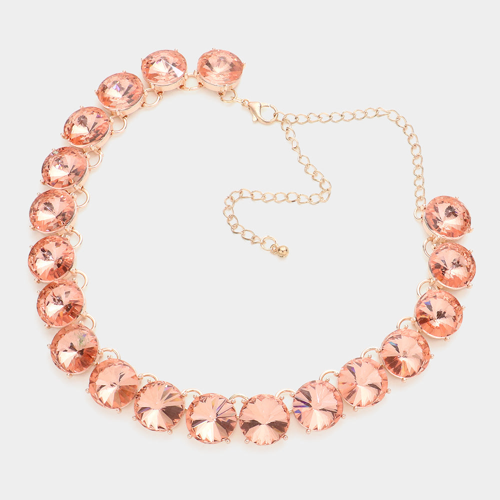 iLLASPARKZ Round Stone Link Evening Necklace