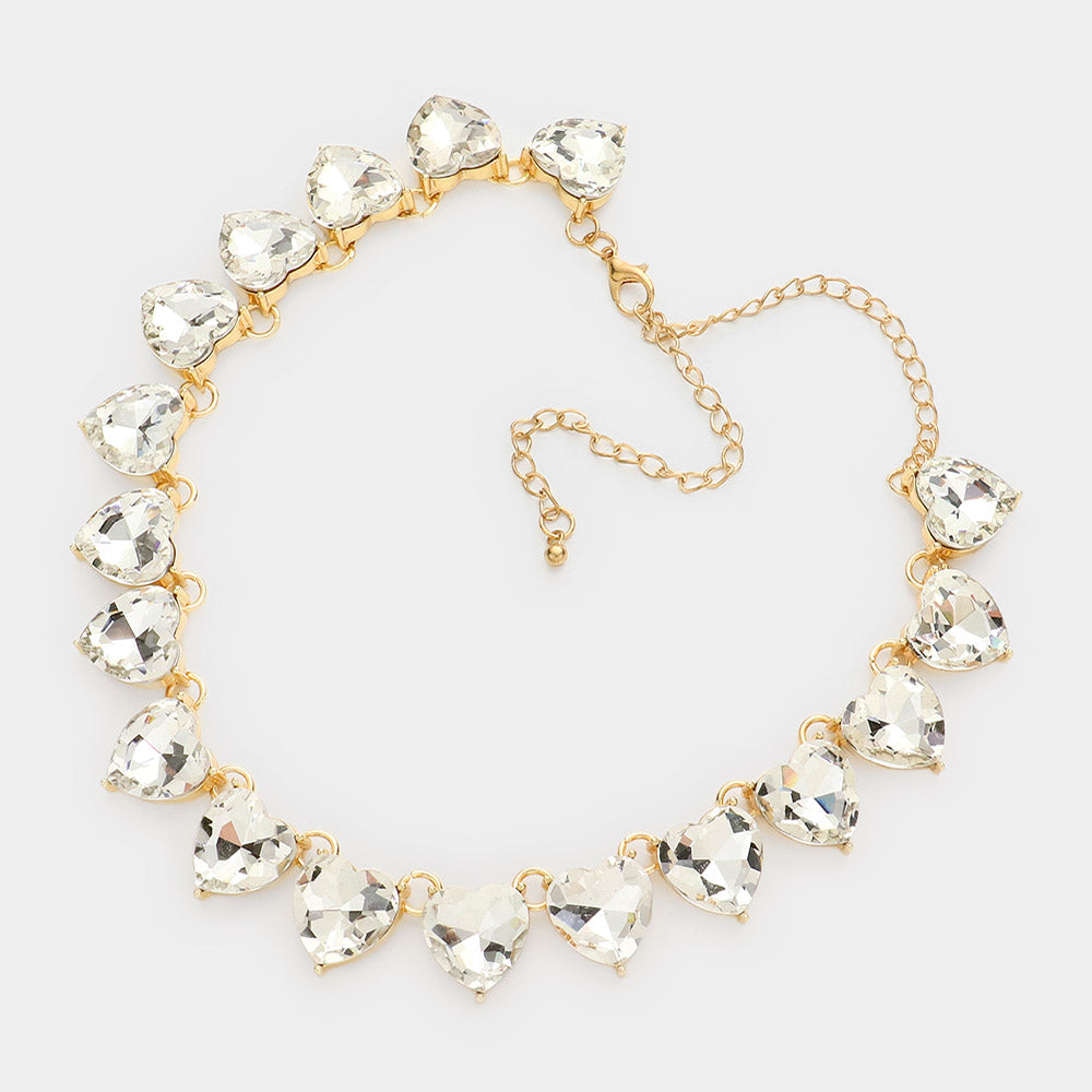 iLLASPARKZ Heart Stone Link Evening Necklace