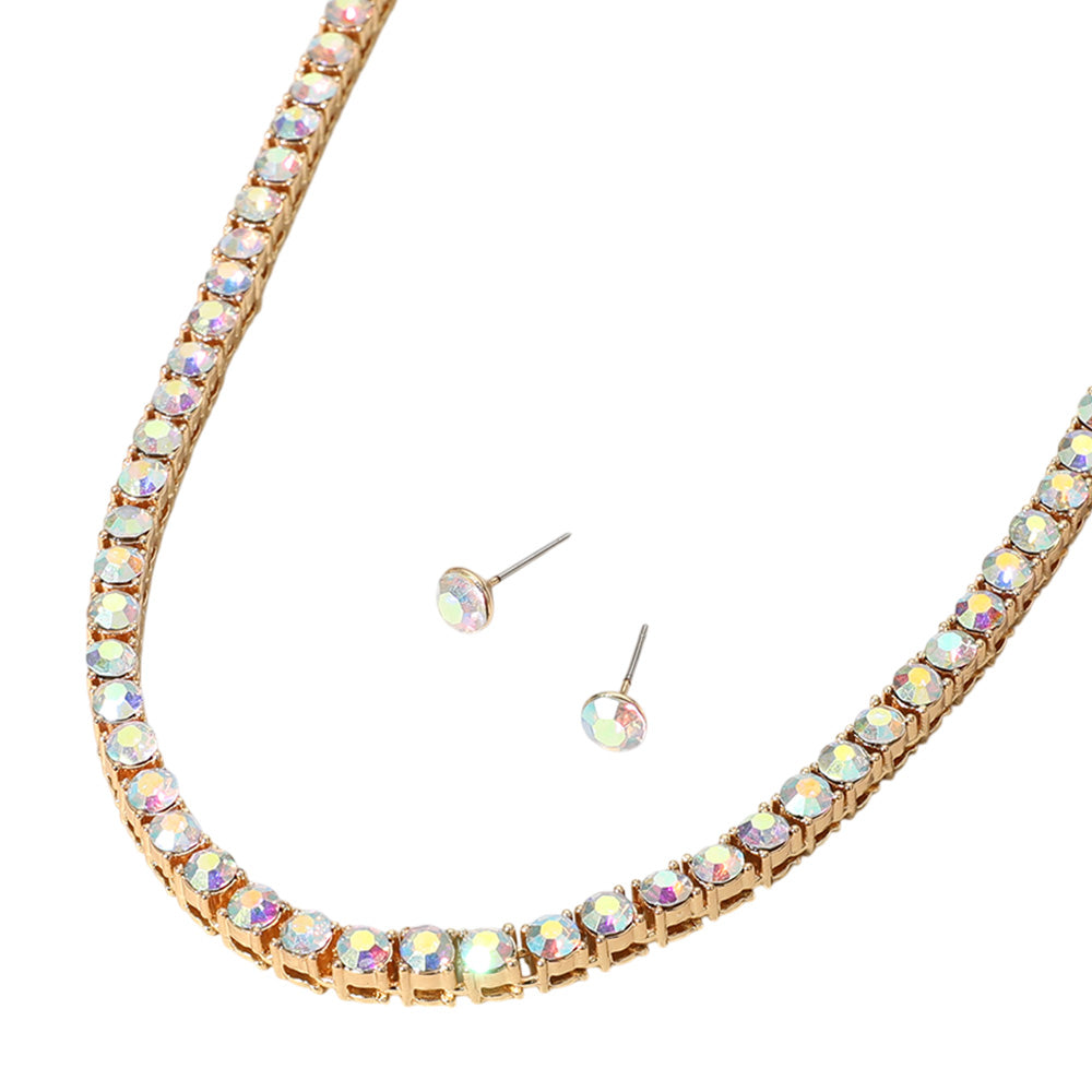 iLLASPARKZ Rhinestone Tennis Chain Evening Necklace
