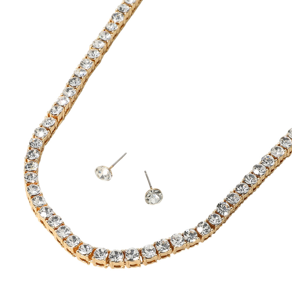 iLLASPARKZ Rhinestone Tennis Chain Evening Necklace