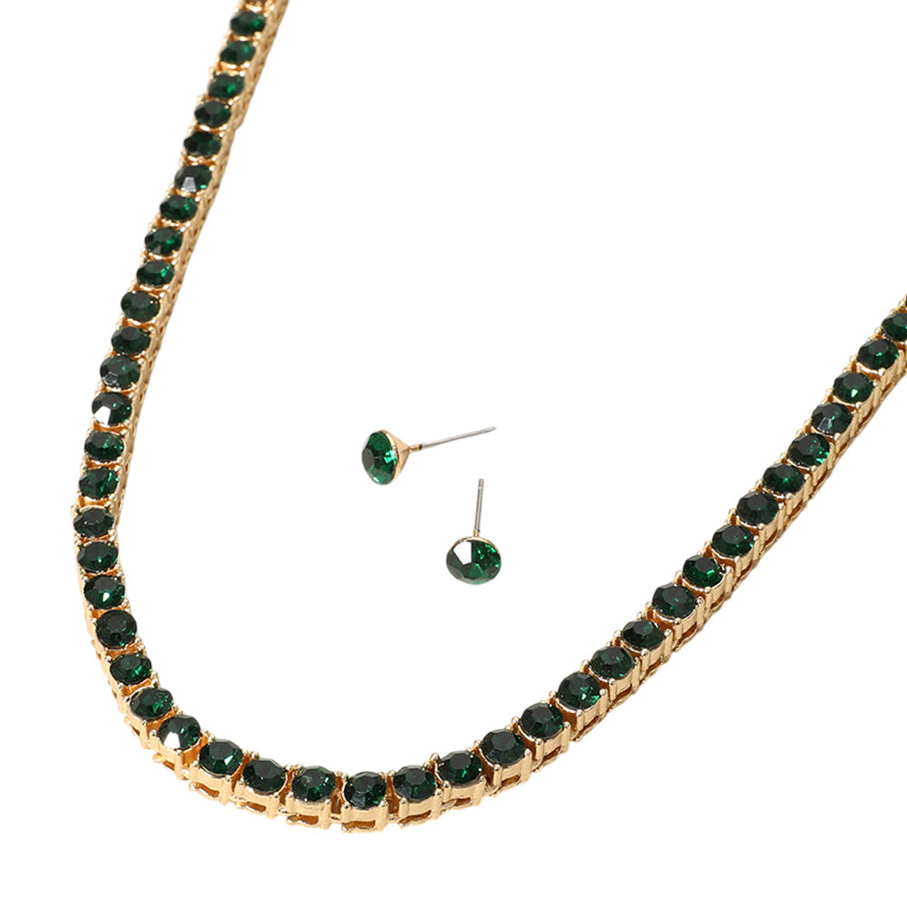 iLLASPARKZ Rhinestone Tennis Chain Evening Necklace