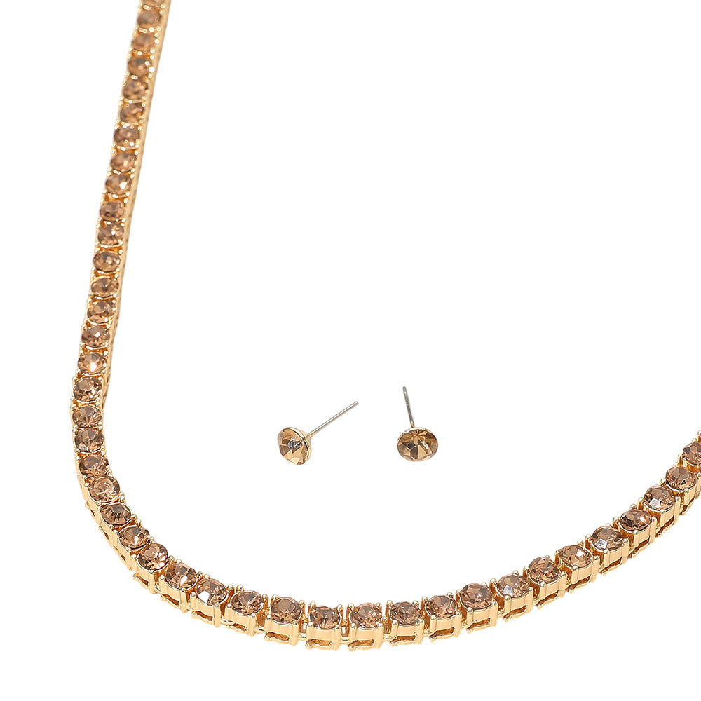 iLLASPARKZ Rhinestone Tennis Chain Evening Necklace