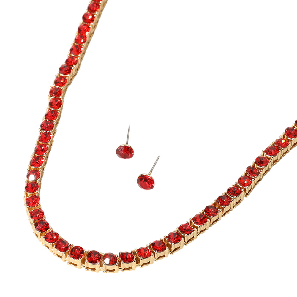 iLLASPARKZ Rhinestone Tennis Chain Evening Necklace