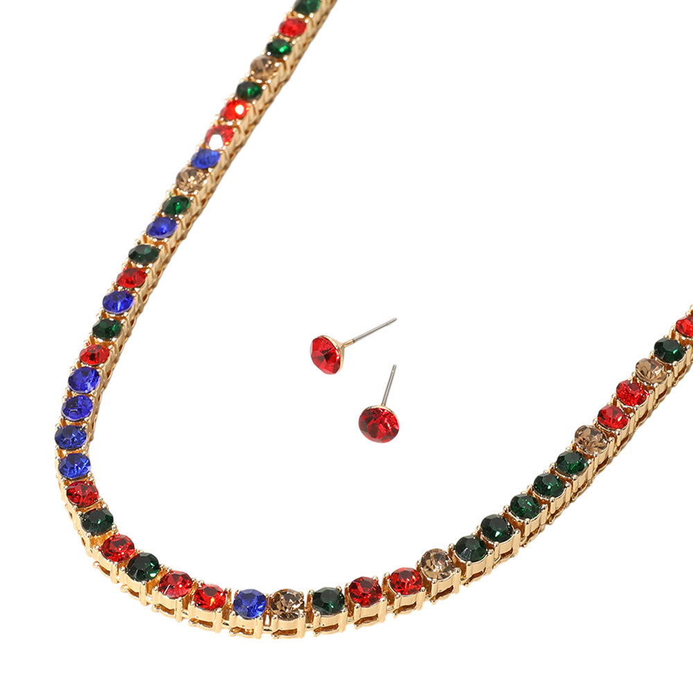 iLLASPARKZ Rhinestone Tennis Chain Evening Necklace