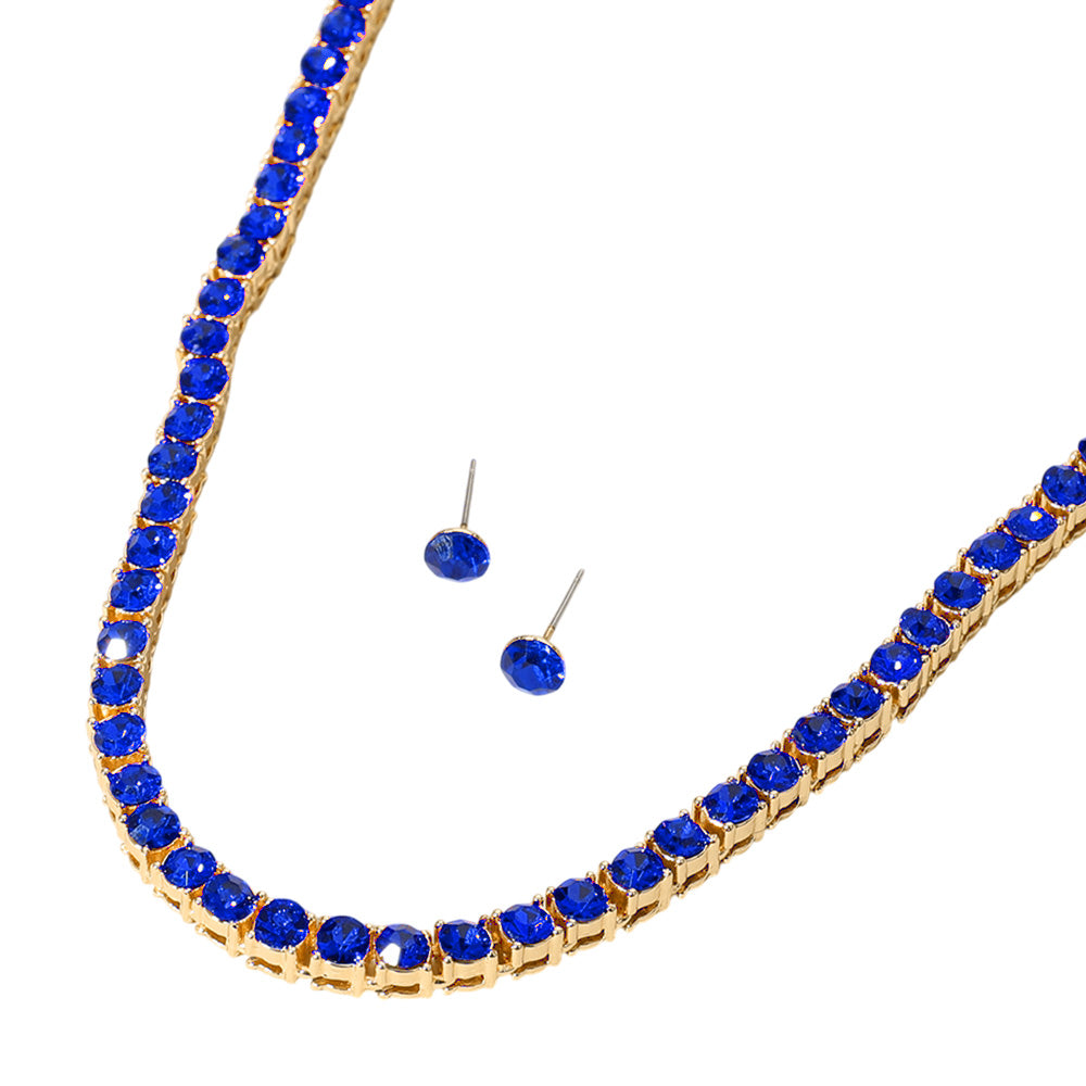 iLLASPARKZ Rhinestone Tennis Chain Evening Necklace