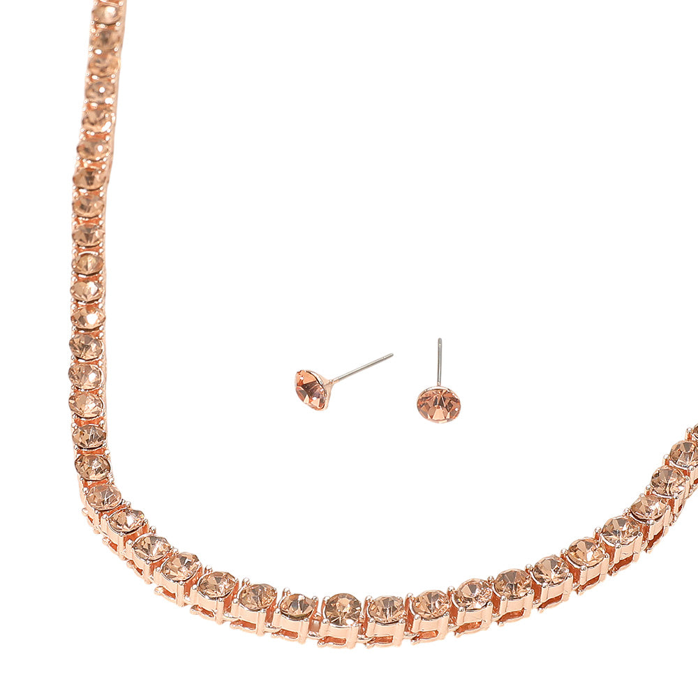 iLLASPARKZ Rhinestone Tennis Chain Evening Necklace
