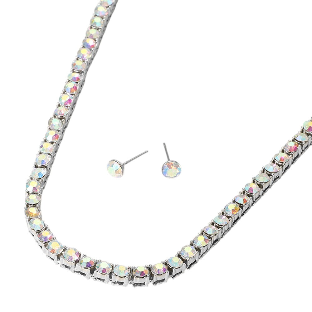 iLLASPARKZ Rhinestone Tennis Chain Evening Necklace