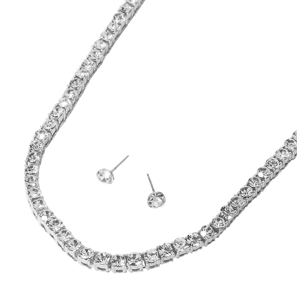 iLLASPARKZ Rhinestone Tennis Chain Evening Necklace