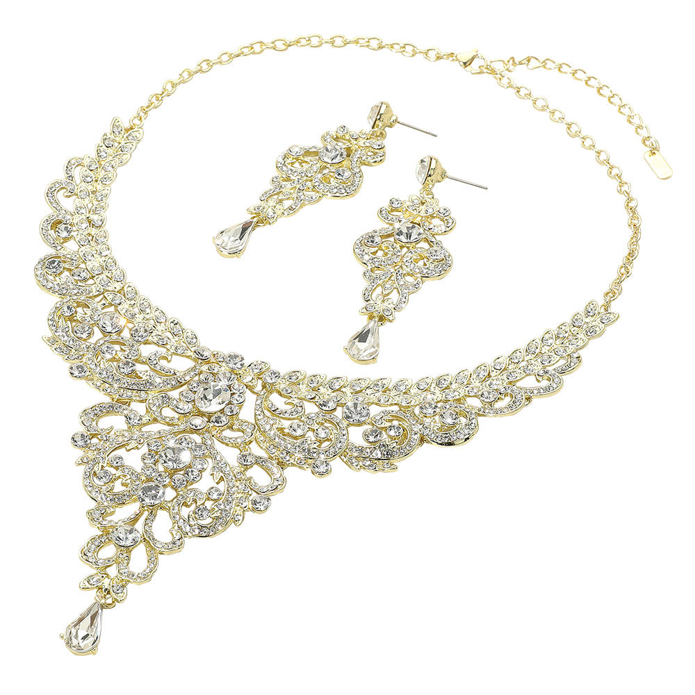 iLLASPARKZ Multi Stone Embellished Evening Necklace
