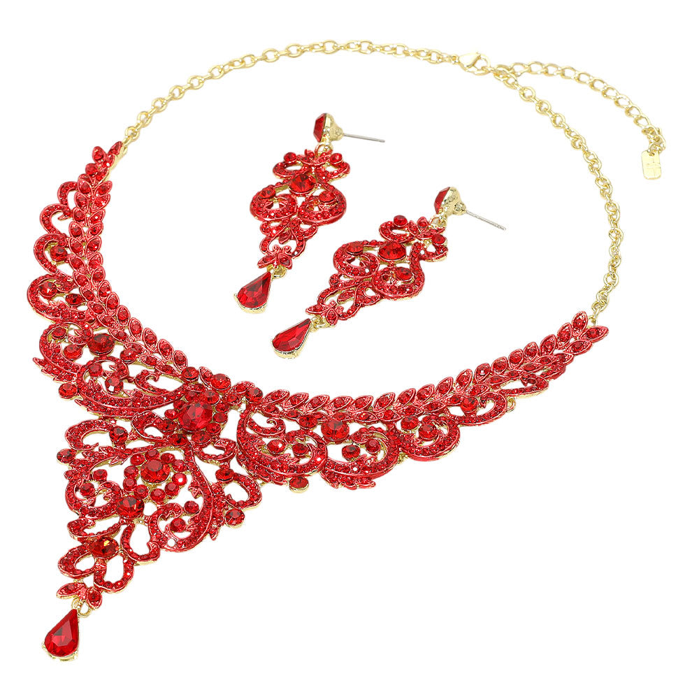iLLASPARKZ Multi Stone Embellished Evening Necklace