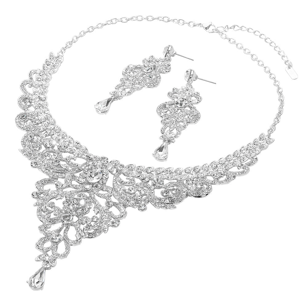 iLLASPARKZ Multi Stone Embellished Evening Necklace