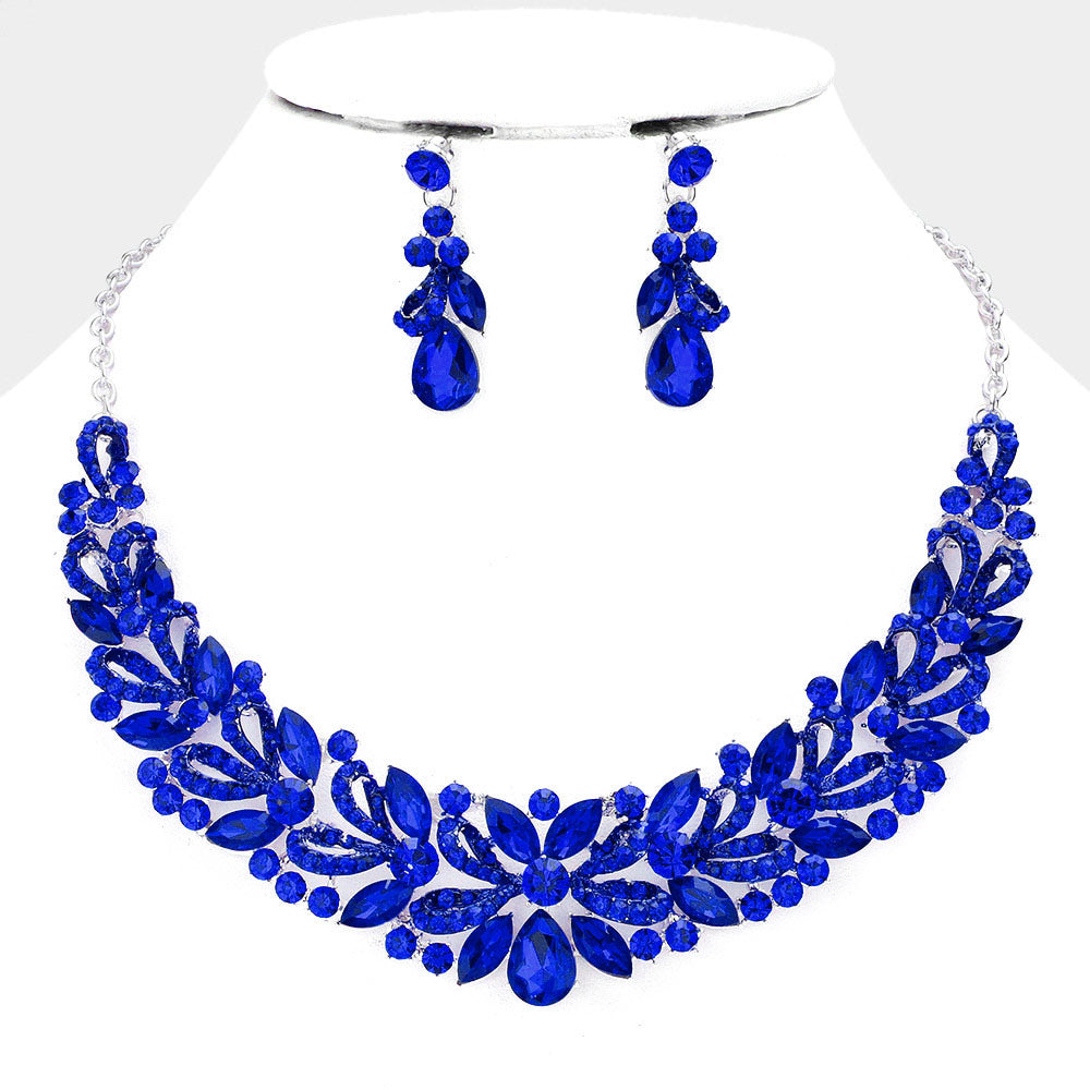 iLLASPARKZ Multi Stone Cluster Evening Necklace