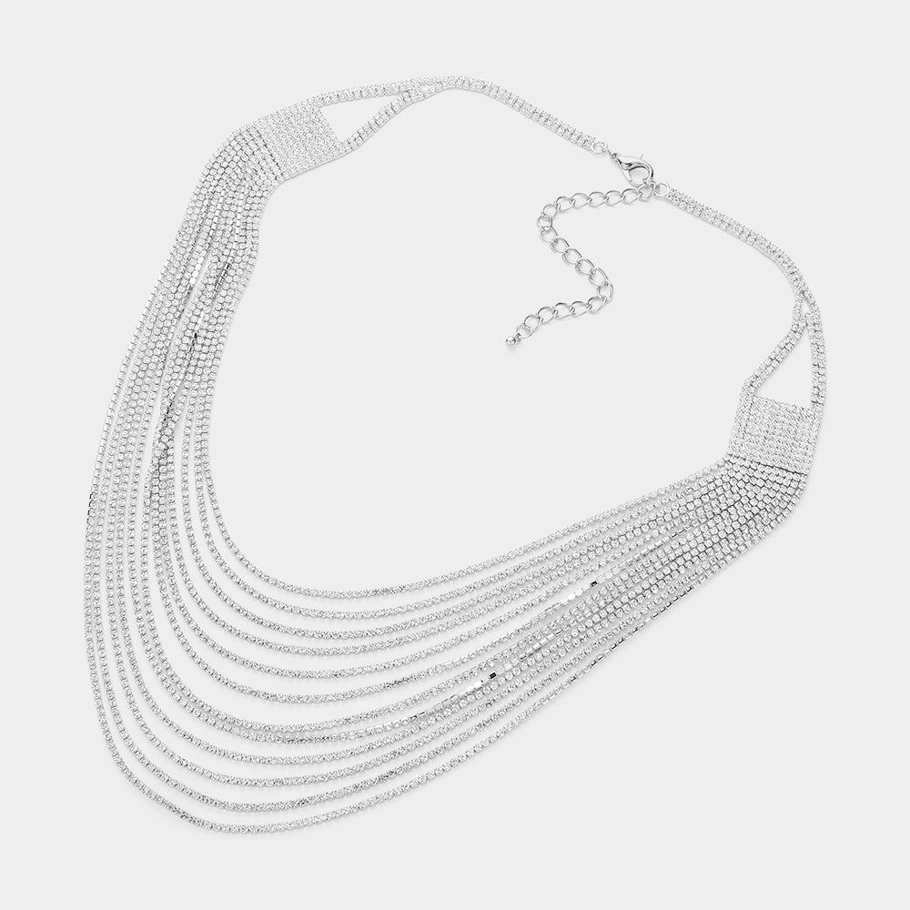iLLASPARKZ Rhinestone Paved Layered Strand Necklace