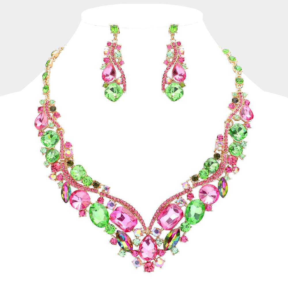 iLLASPARKZ Glass Crystal Evening Necklace