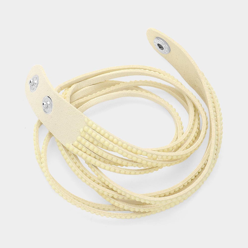 iLLASPARKZ Faux Suede Wrap Snap Bracelet