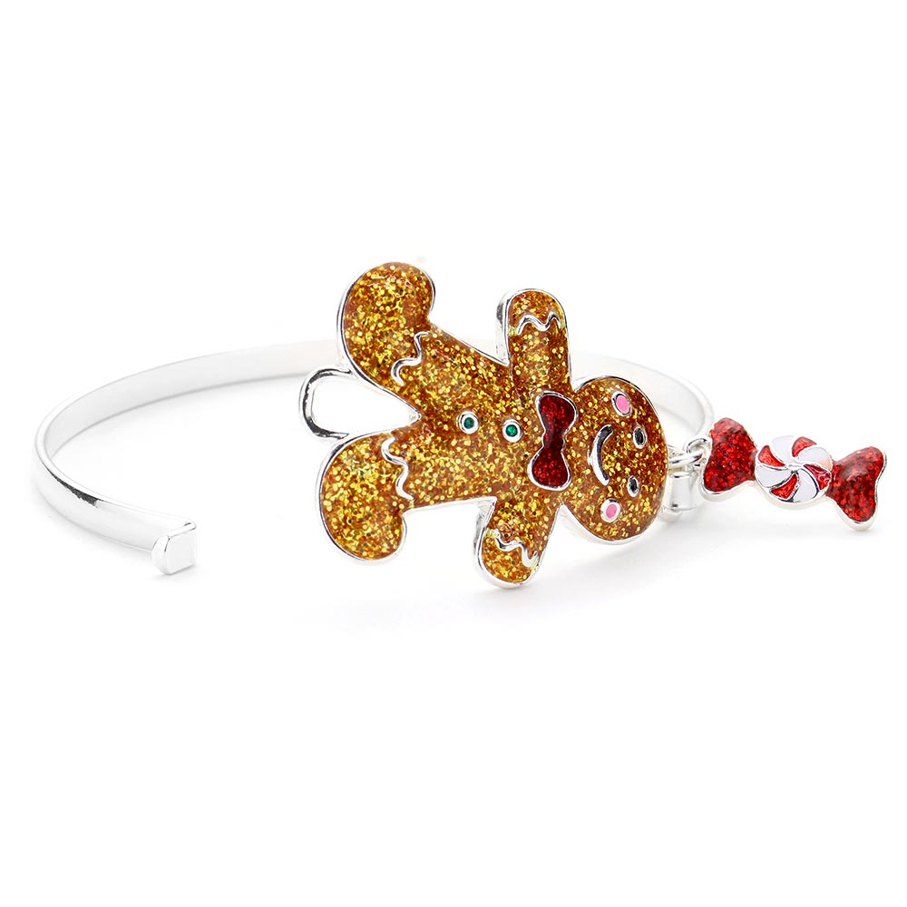 iLLASPARKZ Glittered Gingerbread Man Candy Hook Bracelet