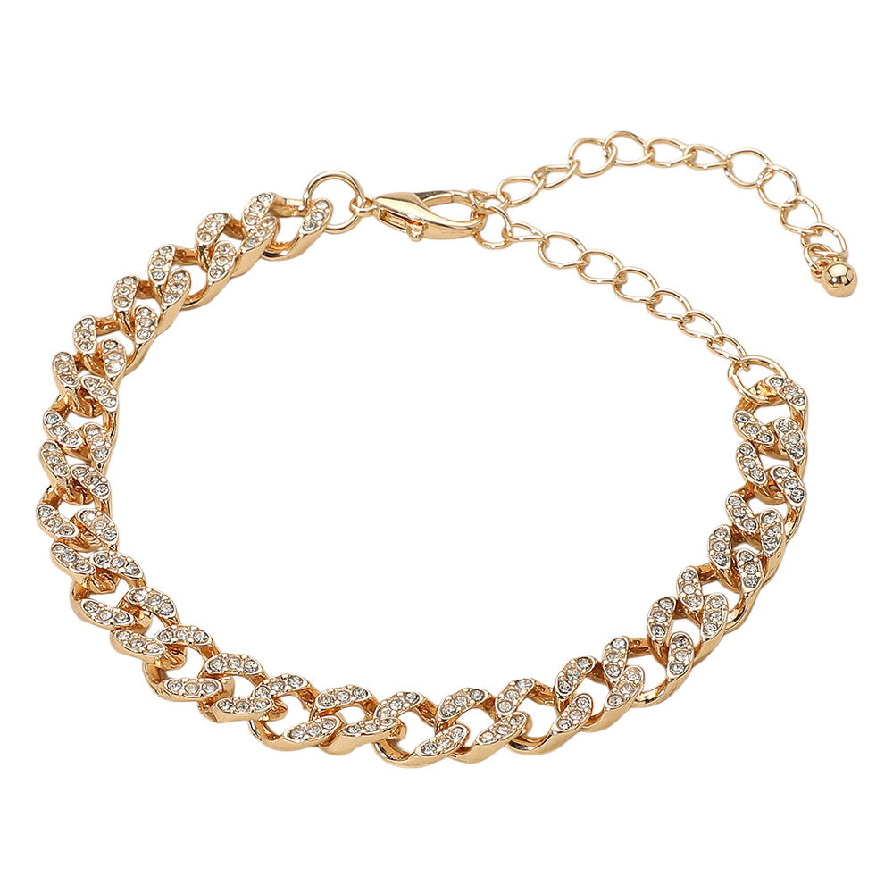 iLLASPARKZ Stone Paved Cuban Chain Bracelet