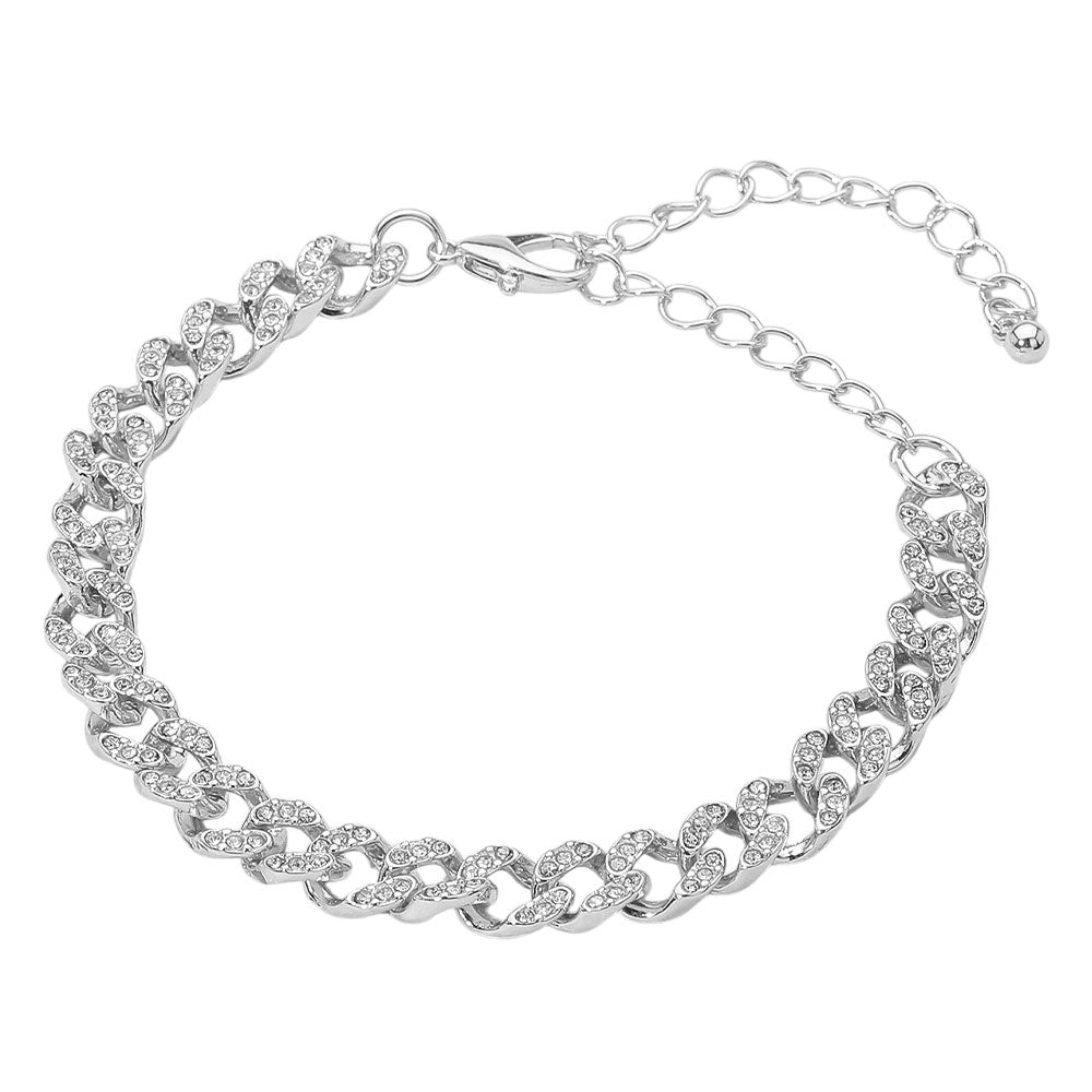 iLLASPARKZ Stone Paved Cuban Chain Bracelet