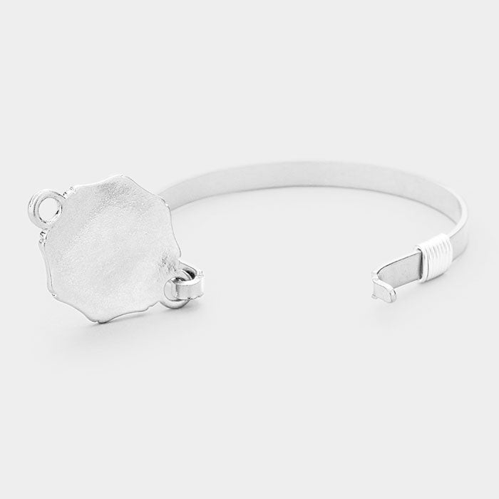 iLLASPARKZ 'C' Acrylic Monogram Metal Disc Hook Bracelet