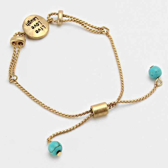iLLASPARKZ Live Love Laugh Metal String Bracelet