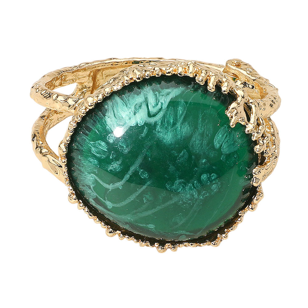 iLLASPARKZ Bold Resin Stone Hinged Bangle Bracelet