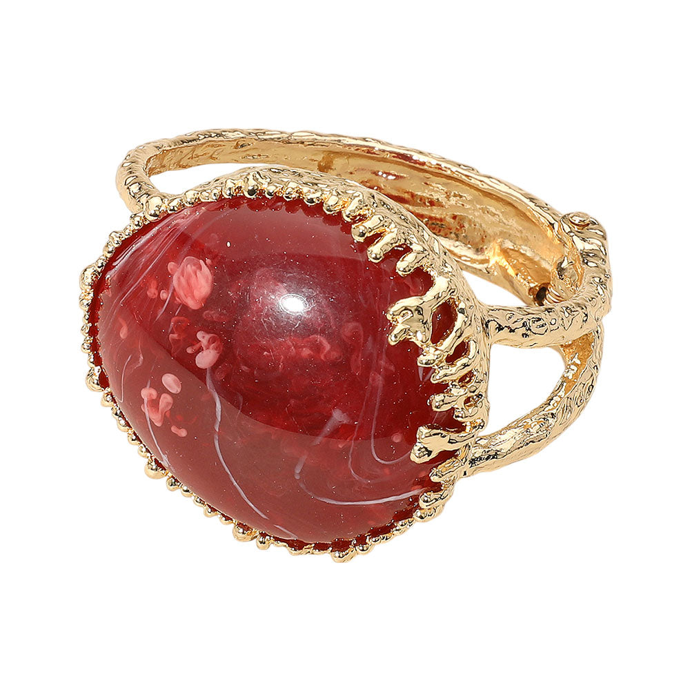 iLLASPARKZ Bold Resin Stone Hinged Bangle Bracelet